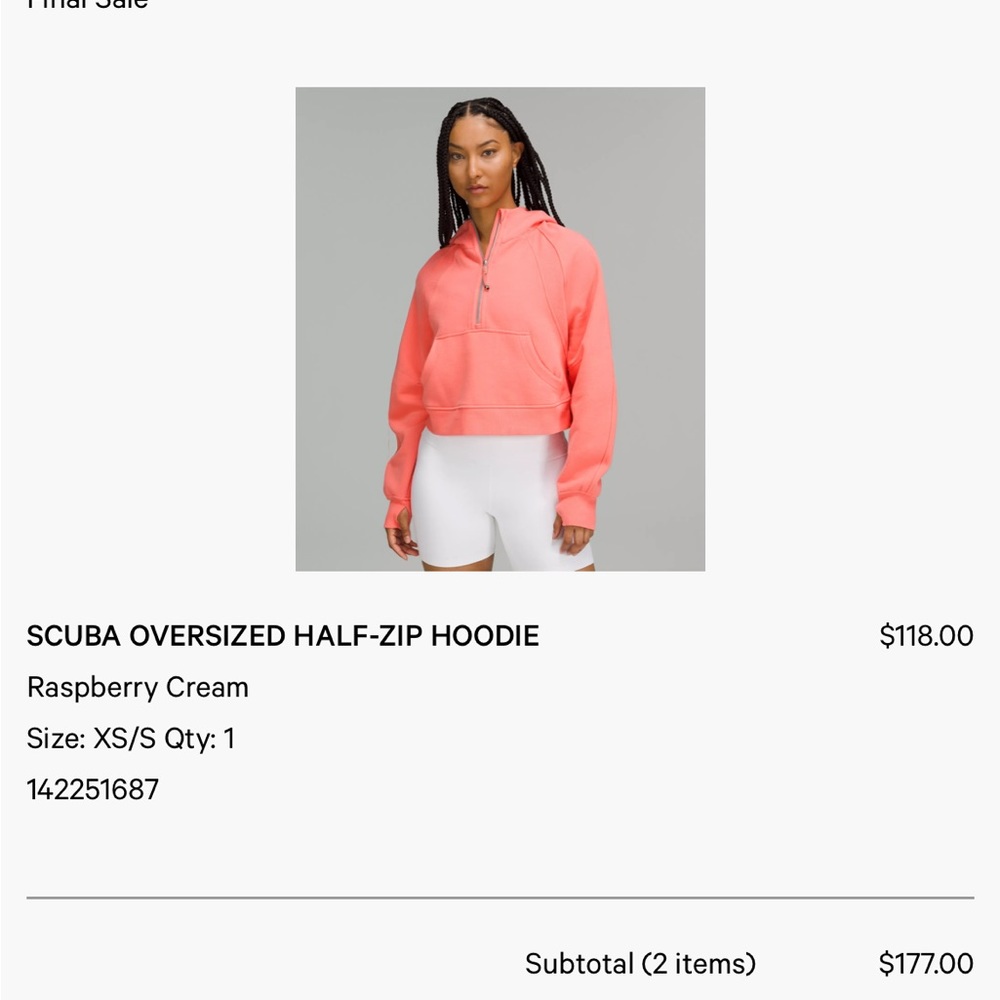 Raspberry cream scuba lululemon